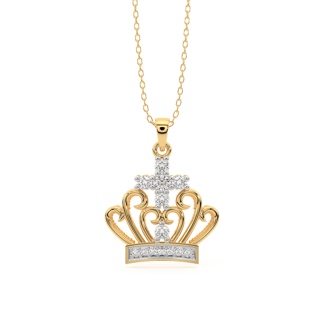 Princess Crown Diamond Pendant